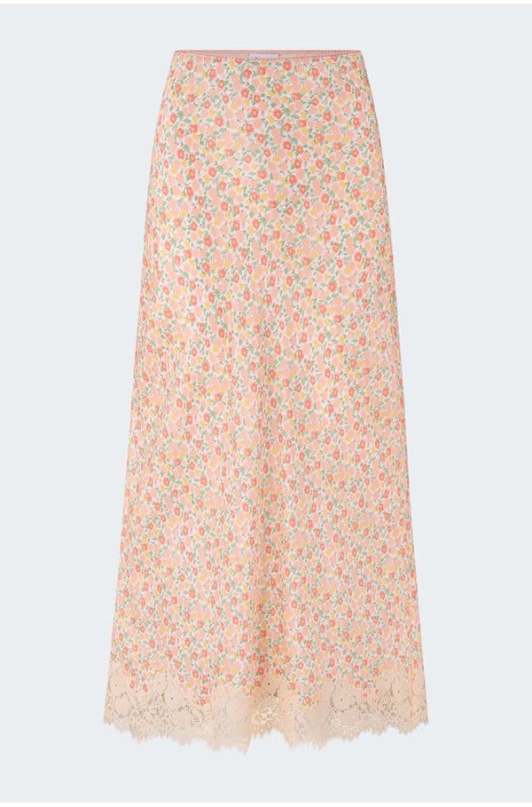 matilde satin skirt in floral cream
