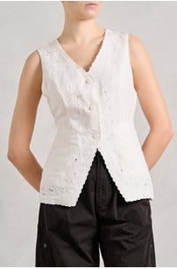 jesse top in embroidered ivory