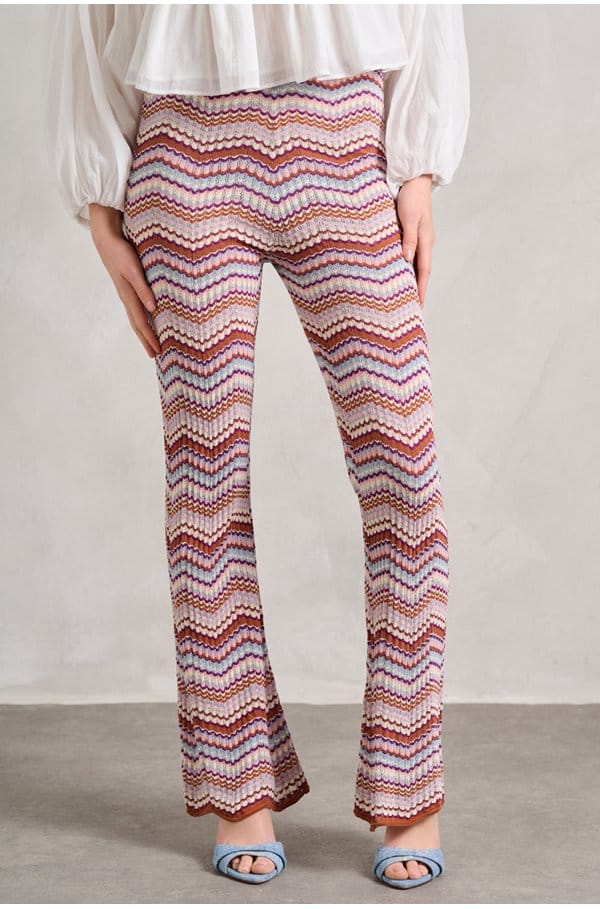 boni cotton knit trouser in marla chevron multi