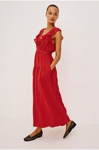 beaux dress in tomato