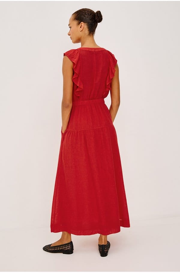 beaux dress in tomato