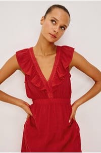 beaux dress in tomato