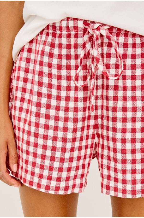 jenner short in picnic check