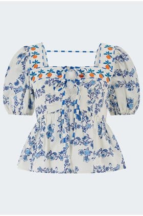 Presley Top in Ceramic Floral