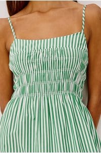 primrose dress in emerald stripe