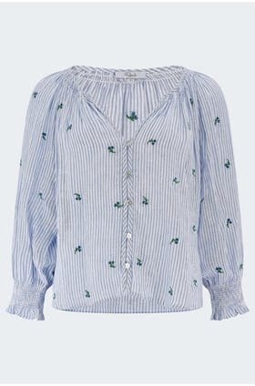 Mariah Top in Bluebell Embroidery