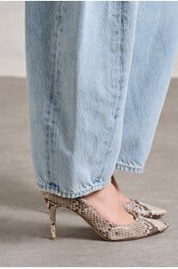 luna pieced taper jean in addition