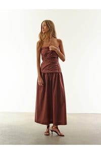 ciara dress in adobe brown