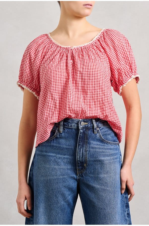 maisie top in cherry red