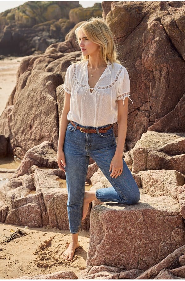 willa blouse in dobby pearl