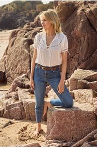 willa blouse in dobby pearl
