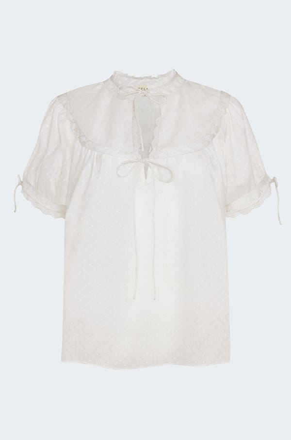 willa blouse in dobby pearl