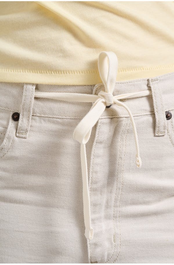 the off duty drawstring bow in natural ecru