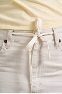the off duty drawstring bow in natural ecru