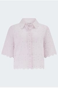the paisley eyelet shirt in bubblegum