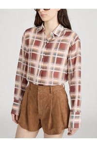 the plaid boy shirt in silver peony