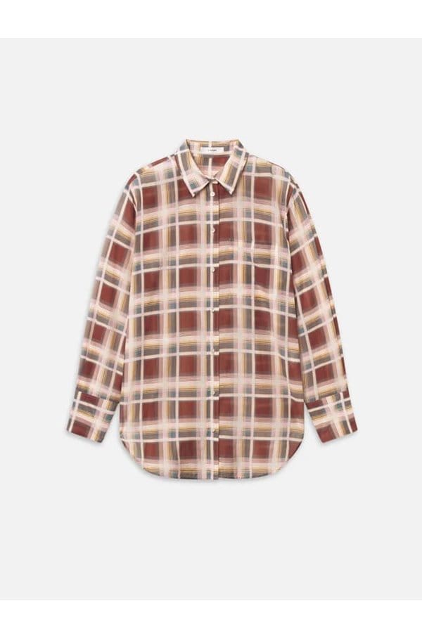 the plaid boy shirt in silver peony
