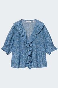 henri top in blue garden bloom