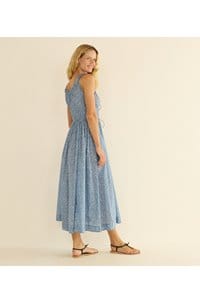 emmaretta dress in blue garden bloom