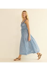 emmaretta dress in blue garden bloom