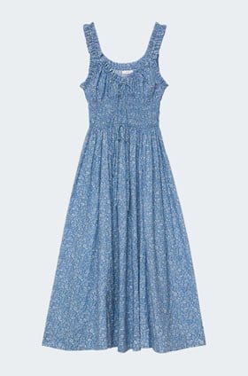 Emmaretta Dress in Blue Garden Bloom