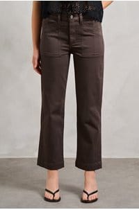 quincy ankle straight trouser in rich chocolate
