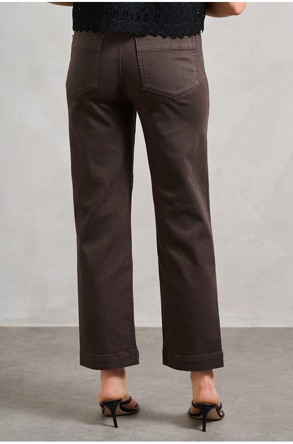 quincy ankle straight trouser in rich chocolate