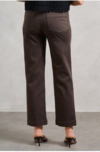 quincy ankle straight trouser in rich chocolate