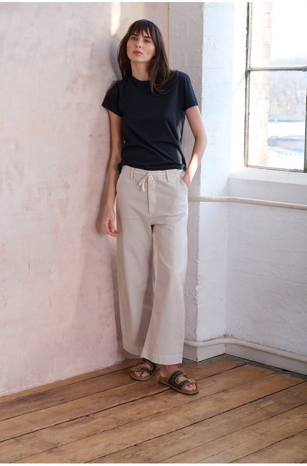 ari tie waist trouser in quartz sand