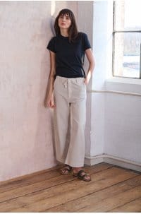 ari tie waist trouser in quartz sand
