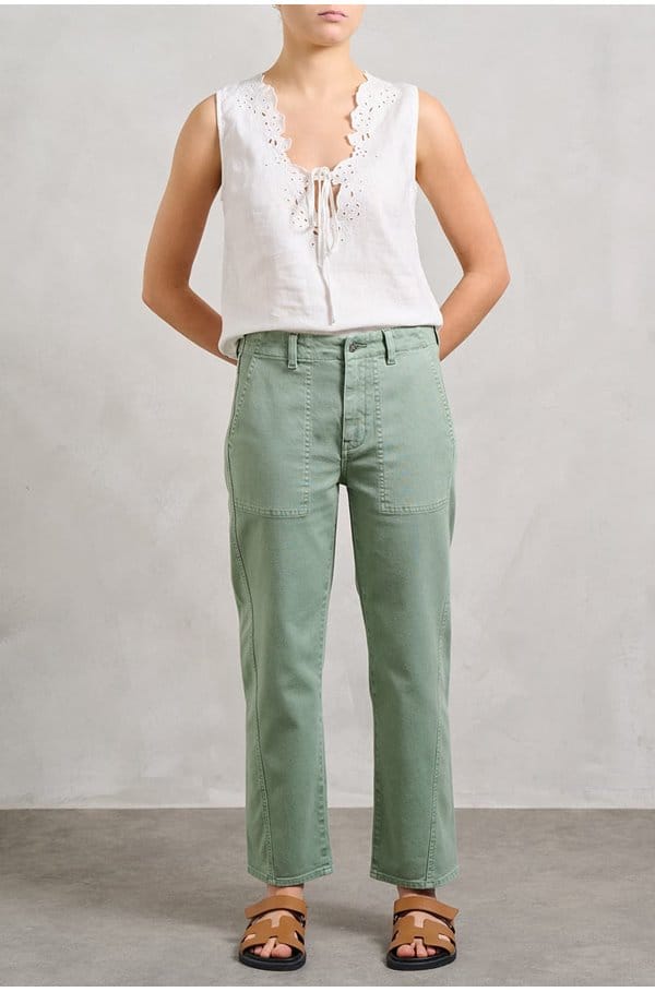 analeigh trouser in sulfur faded moss