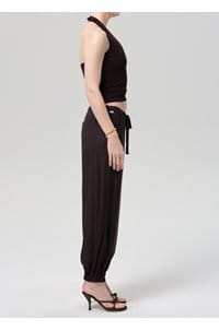 bubble pull on pant in brown