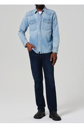 Elijah Straight Jean in Blue Wing