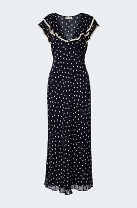 Bethea Dress in Layla Dot Navy