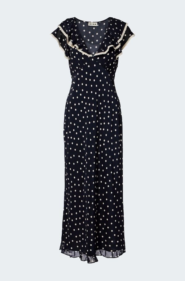 bethea dress in layla dot navy