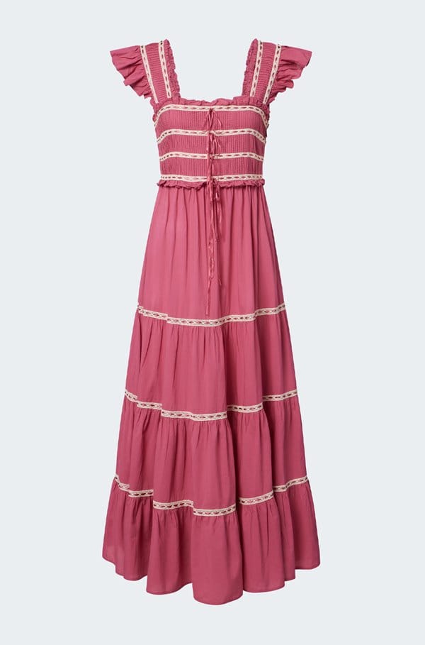 chandra dress in dusty rose