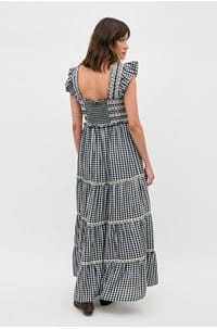 chandra dress in beth check black