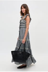 chandra dress in beth check black