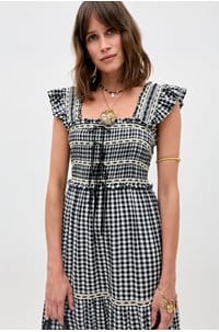 chandra dress in beth check black