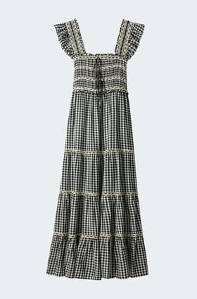 Chandra Dress in Beth Check Black