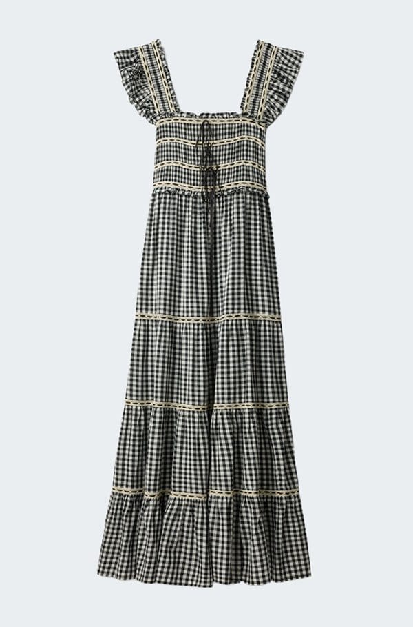 chandra dress in beth check black