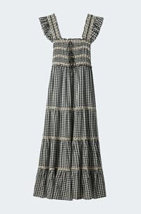 chandra dress in beth check black