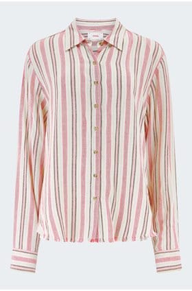 Bowie Shirt in Dusty Pink Stripe