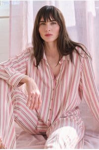 bowie shirt in dusty pink stripe