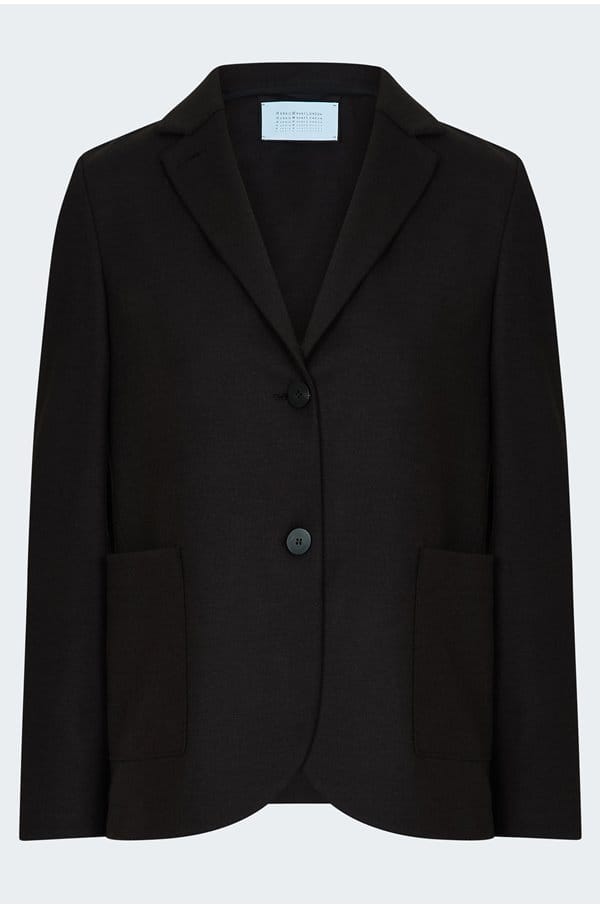 stand up collar blazer in dark brown