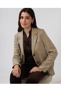 stand up collar blazer in dove