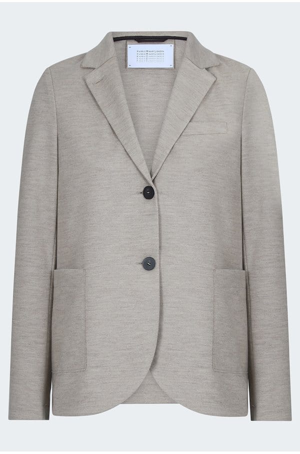 stand up collar blazer in dove