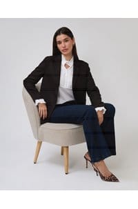 stand up collar blazer in navy