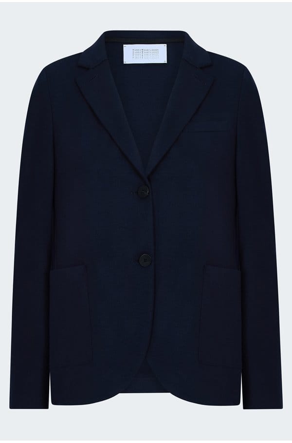 stand up collar blazer in navy