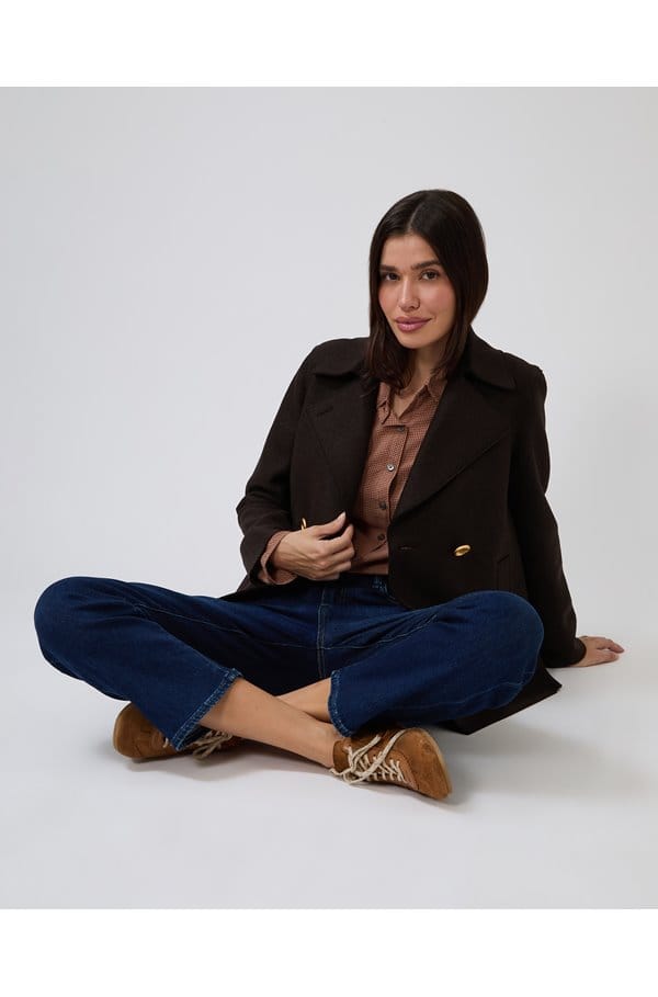 peacoat in dark brown